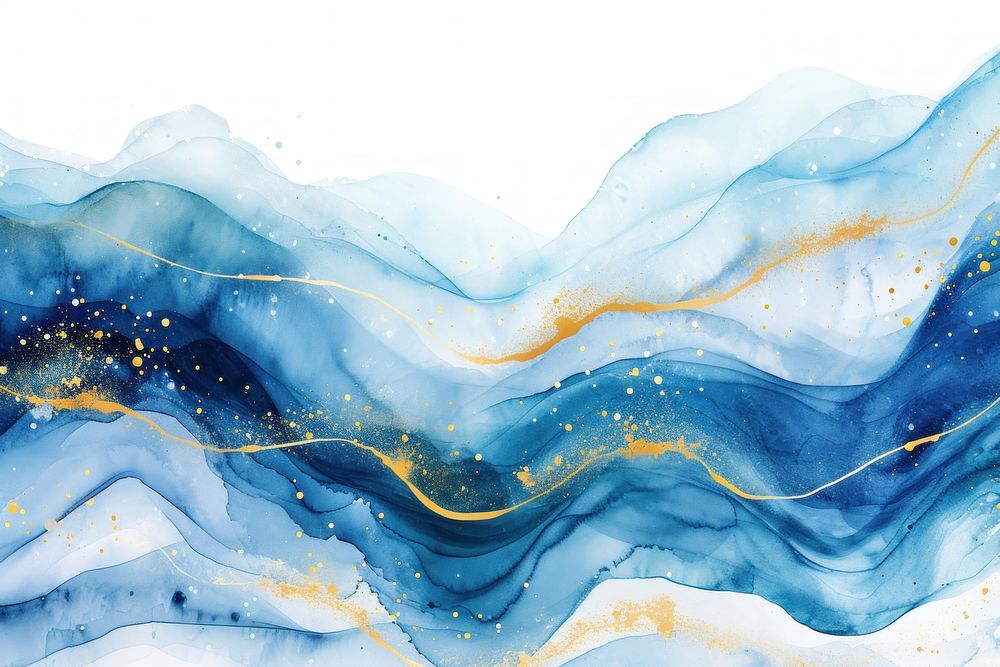 Water color illustration of wave abstract outdoors nature.