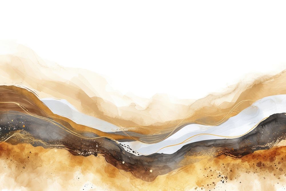 Water color illustration of wave abstract painting tranquility.