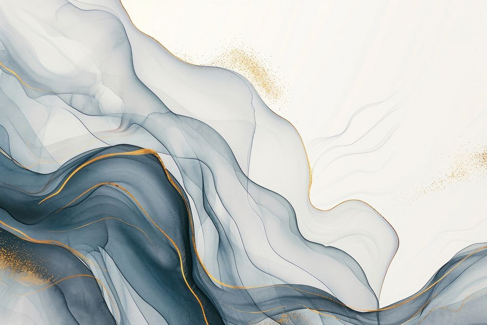 Water color illustration of wave abstract pattern line.