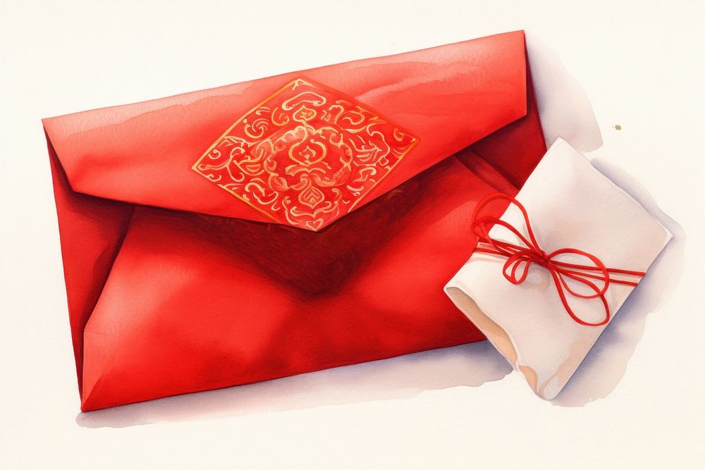 Red envelop on Chinese New Year envelope chinese new year celebration. AI generated Image by rawpixel.