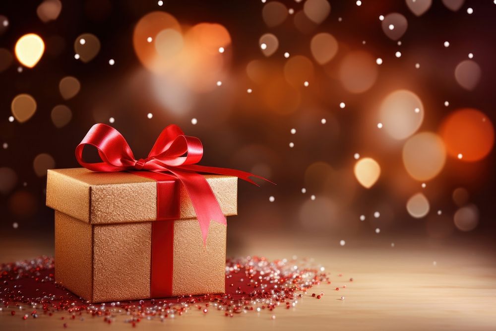 Gift in a beautiful box with a heart holiday illuminated celebration. AI generated Image by rawpixel.