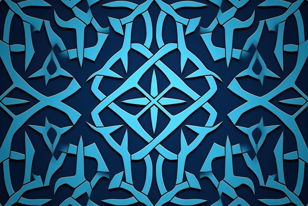  Pattern blue geometric background arabic. AI generated Image by rawpixel.