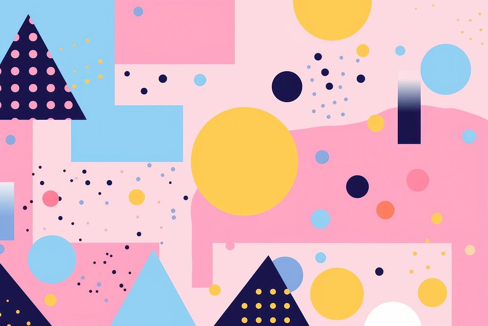  Geometric background pastel flat Memphis. AI generated Image by rawpixel.