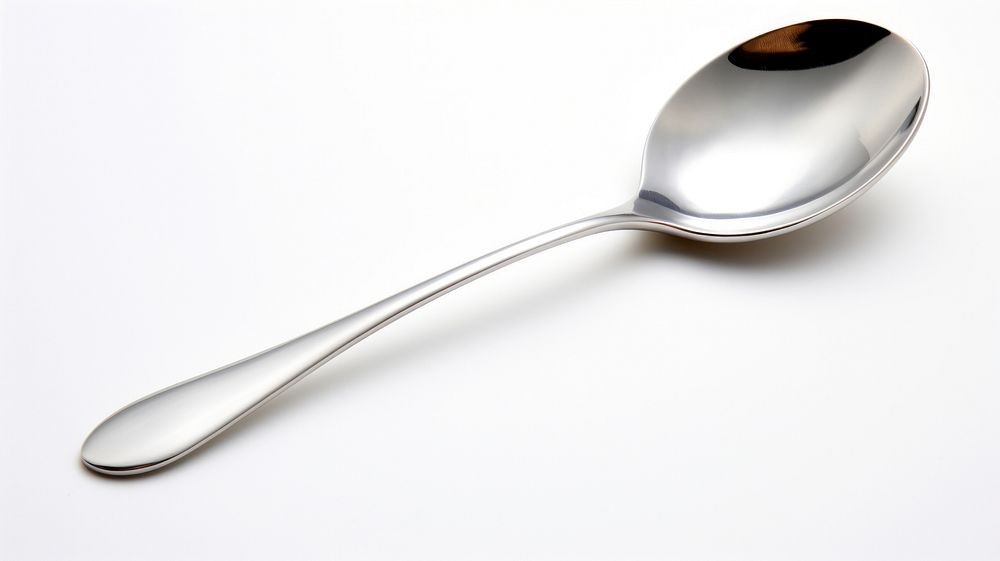 Spoon silver white background silverware.