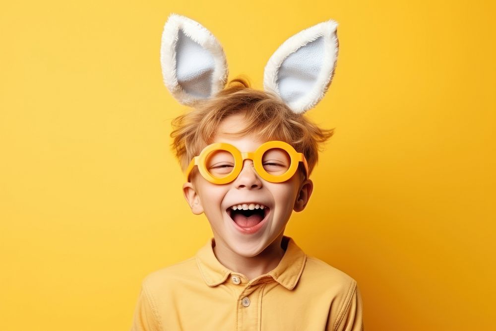 Glasses yellow easter child.