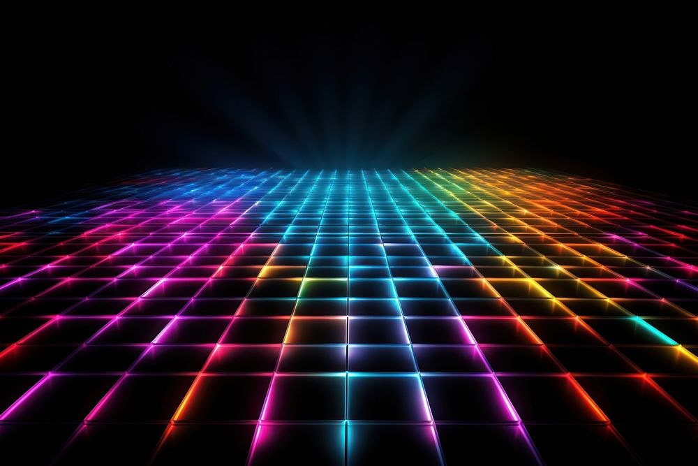 Technology light effect grid floor colorful backgrounds.