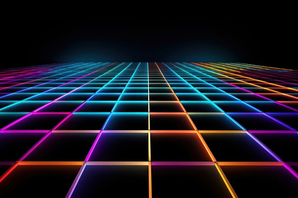 Technology light effect grid floor colorful backgrounds.