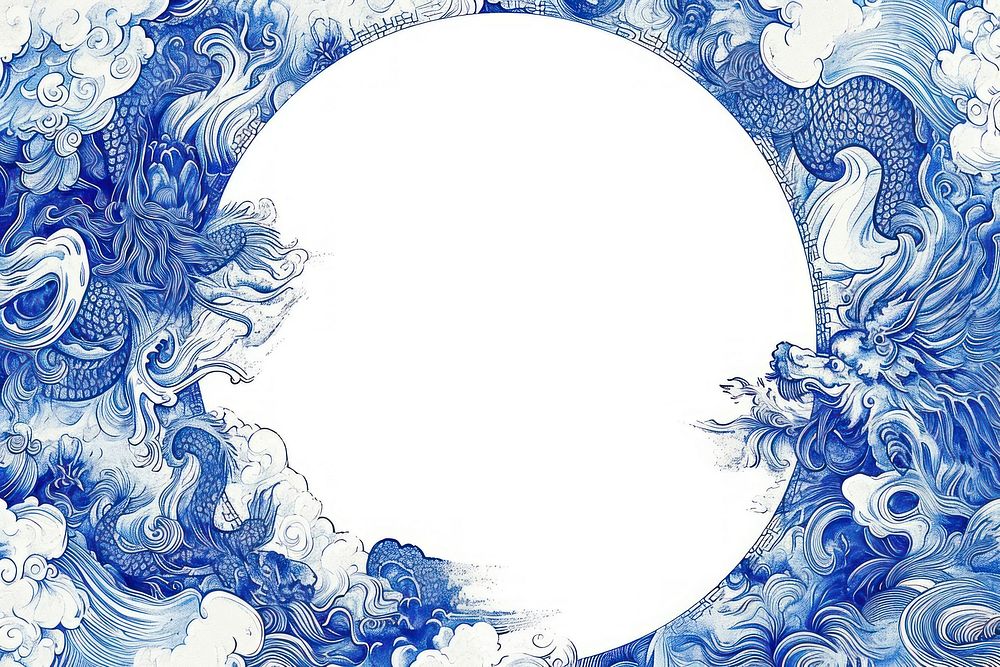 Circle frame of Chinese pattern backgrounds text creativity.