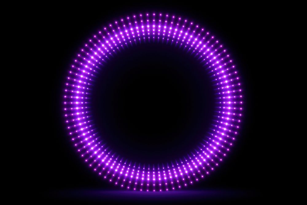 Purple circle neon technology light effect.