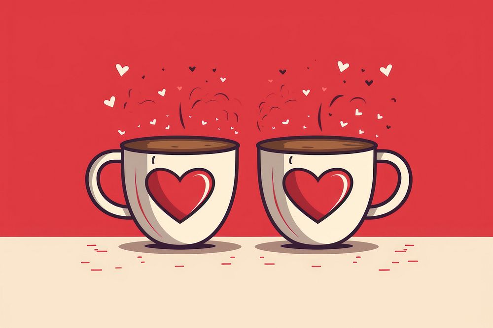 Cups coffee vector illustration design drink mug refreshment. AI generated Image by rawpixel.