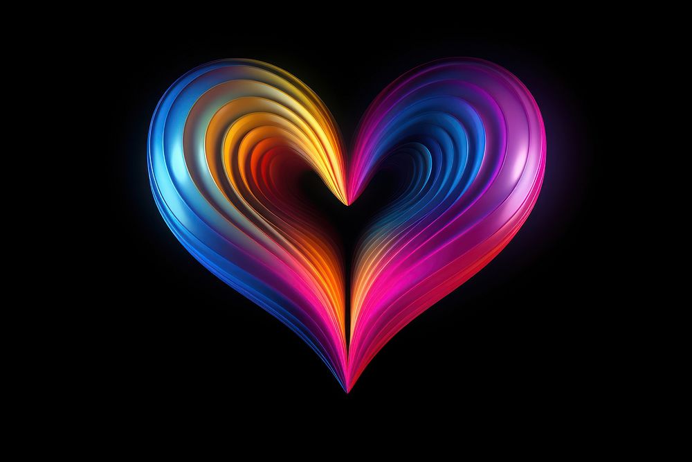 Heart technology light effect stripe line colorful.