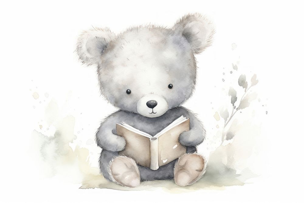 Reading book illustration watercolor. AI generated Image by rawpixel.