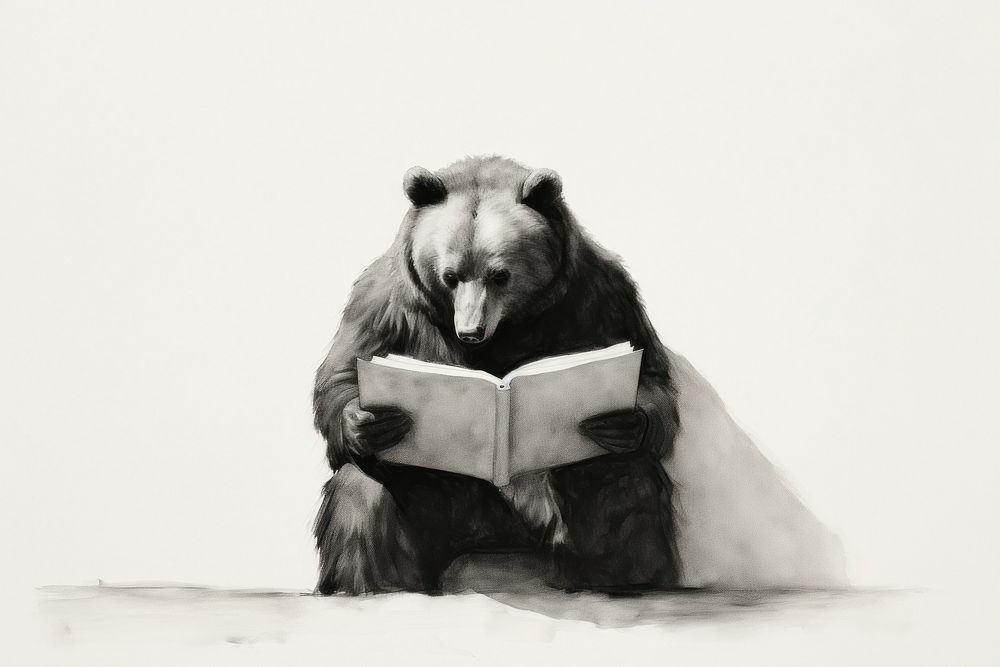 Bear book reading illustration. AI | Premium Photo Illustration - rawpixel