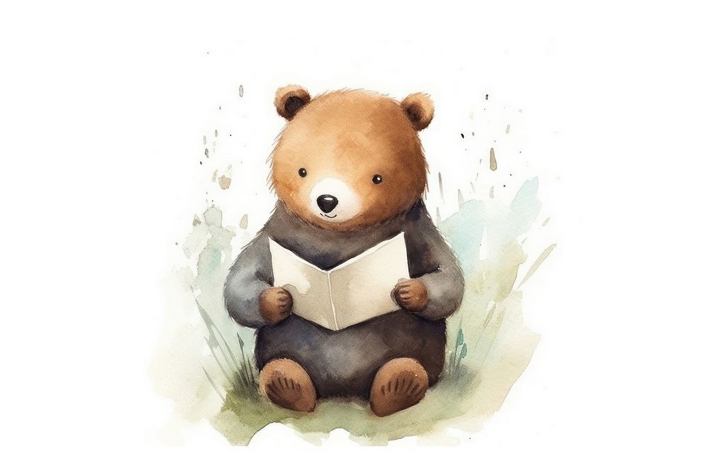 Bear book children book illustration. AI generated Image by rawpixel.