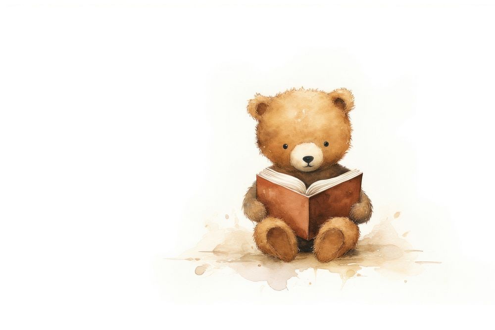 Reading book bear children book. AI generated Image by rawpixel.
