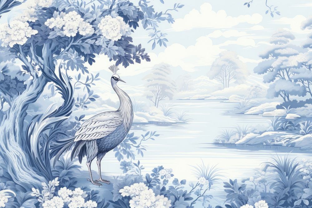 Toile with duck border outdoors nature bird.