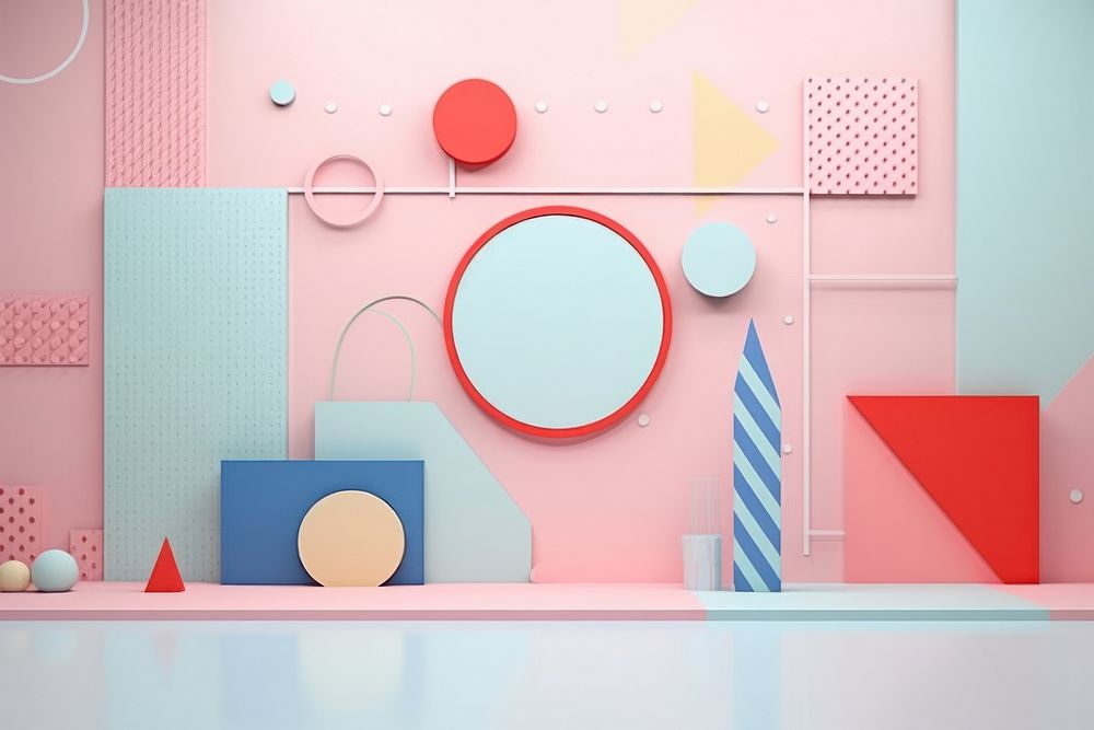  Geometric background pastel Memphis creativity. AI generated Image by rawpixel.