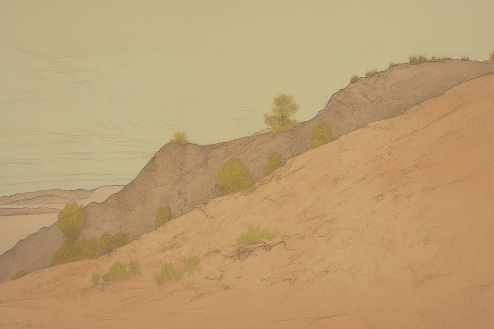 Sand dune backdrop outdoors painting nature.