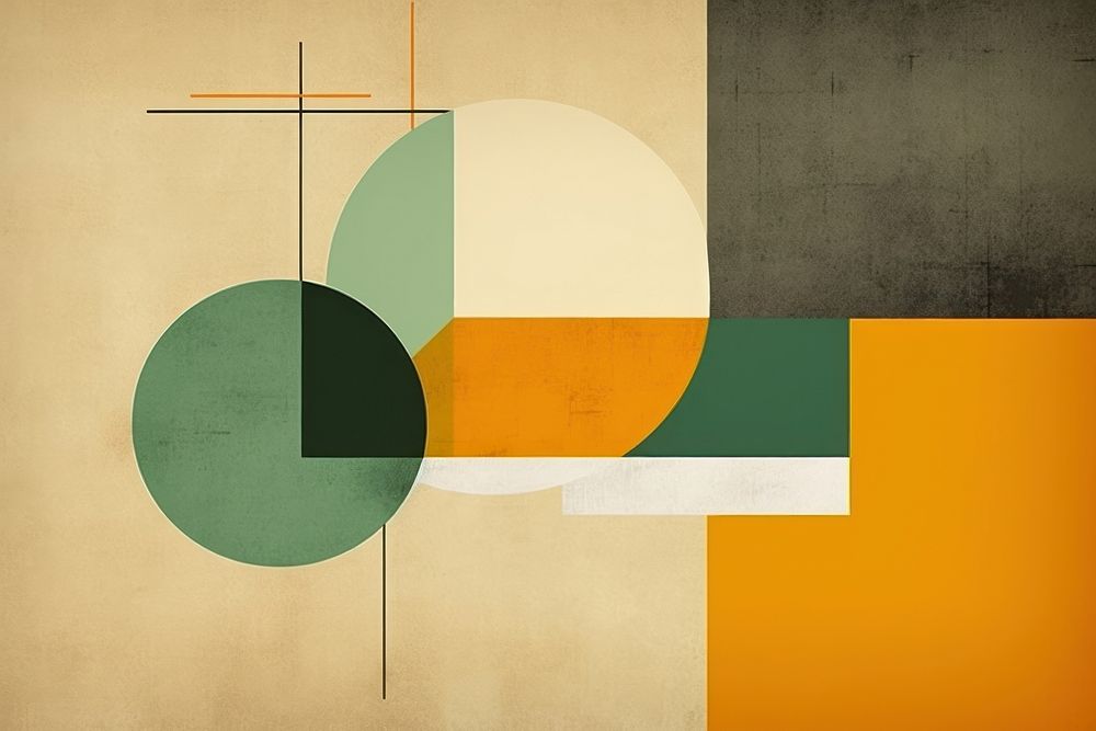  Yellow geometric background mid century modern. AI generated Image by rawpixel.