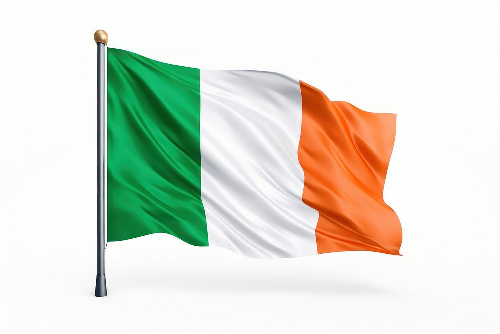 National Flag of Ireland on a white background flag patriotism tourism.