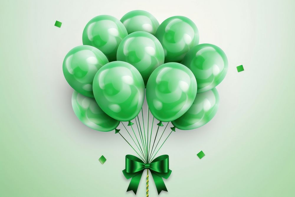 Balloon ribbon party green.