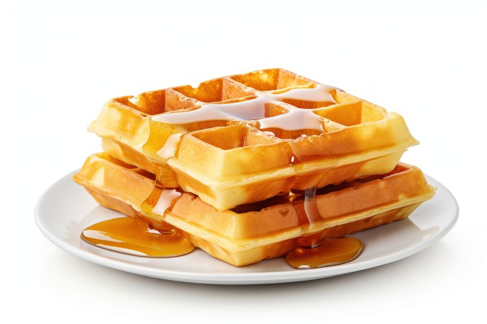 Belgian Waffles waffle food breakfast. AI generated Image by rawpixel.