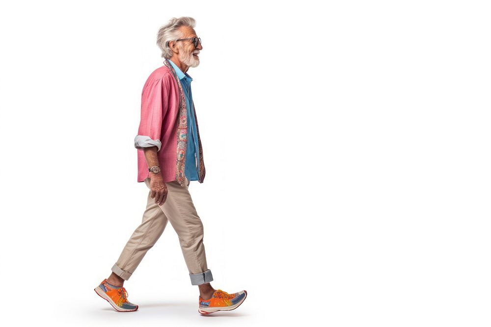 LGBTQ old man walking footwear standing.