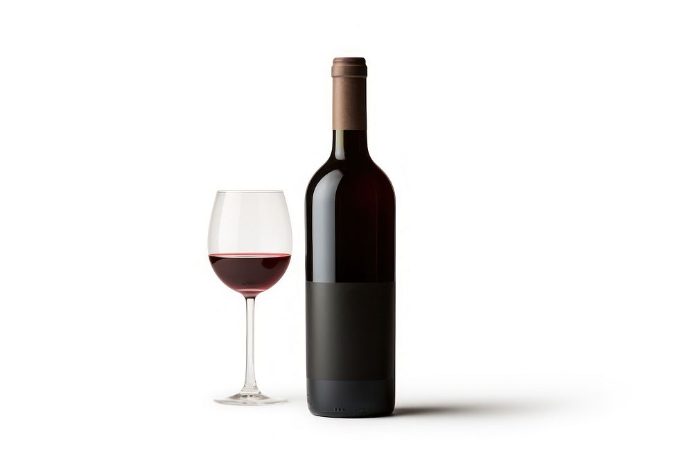 Wine bottle glass drink. AI generated Image by rawpixel.