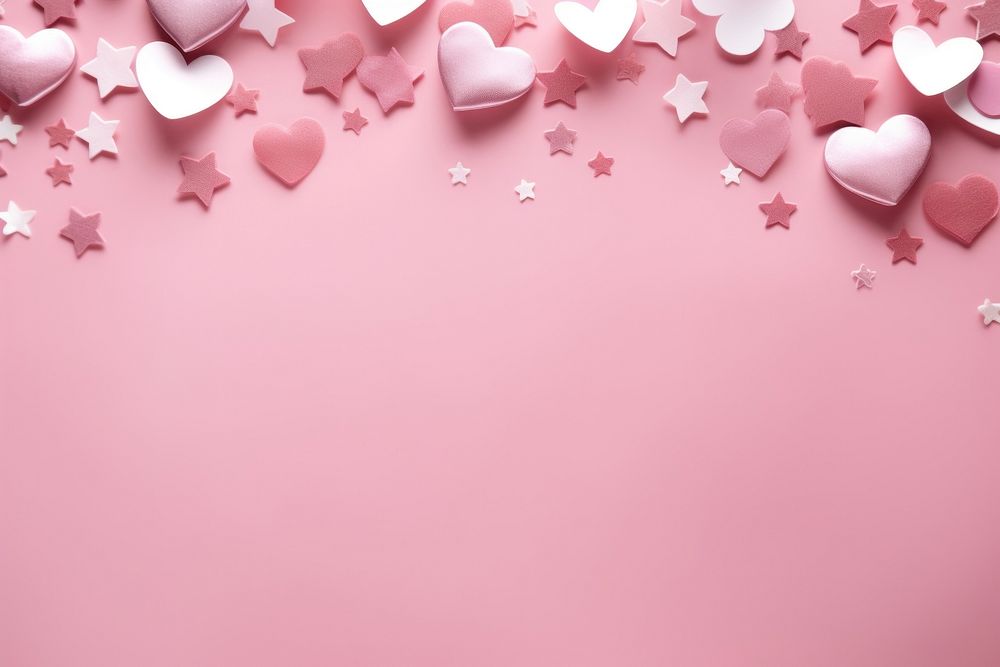 Pink background with hearts backgrounds petal pink. AI generated Image by rawpixel.