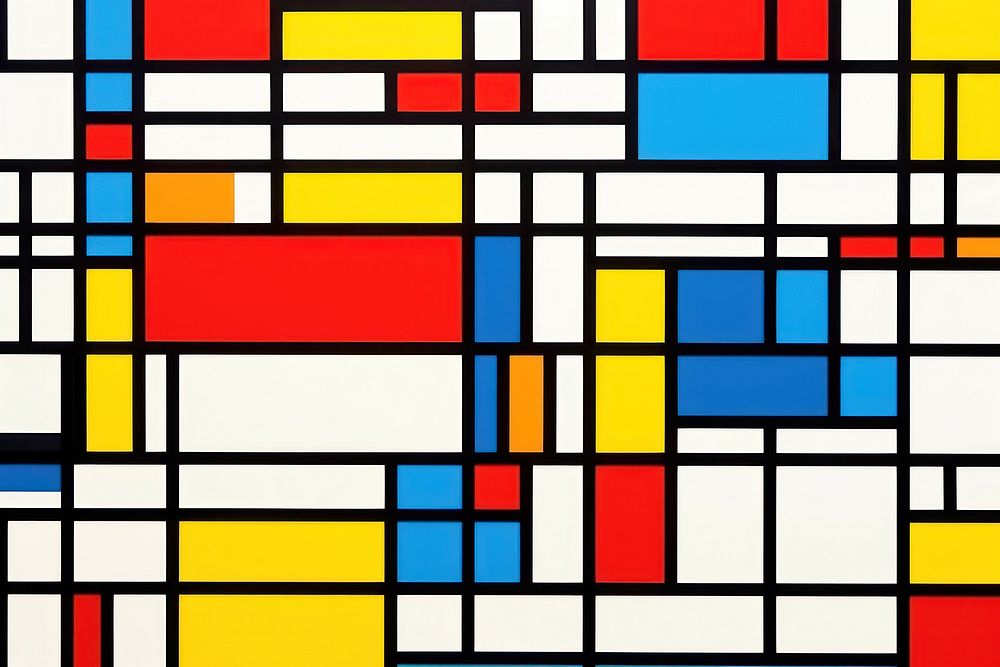  Pattern geometric background colorful Piet Mondrian. AI generated Image by rawpixel.