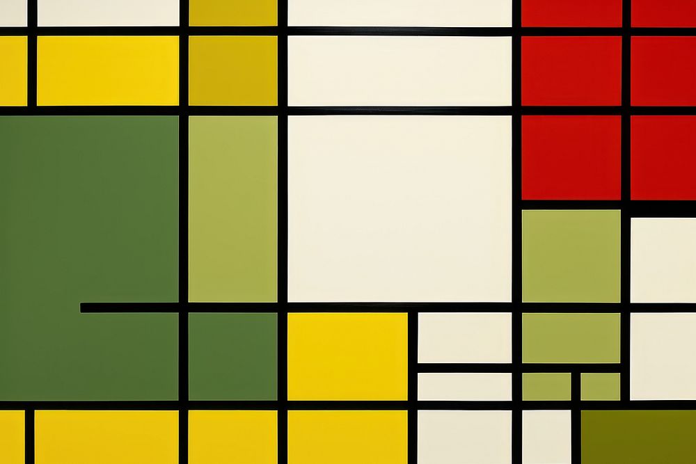  Yellow green geometric background Piet Mondrian. AI generated Image by rawpixel.
