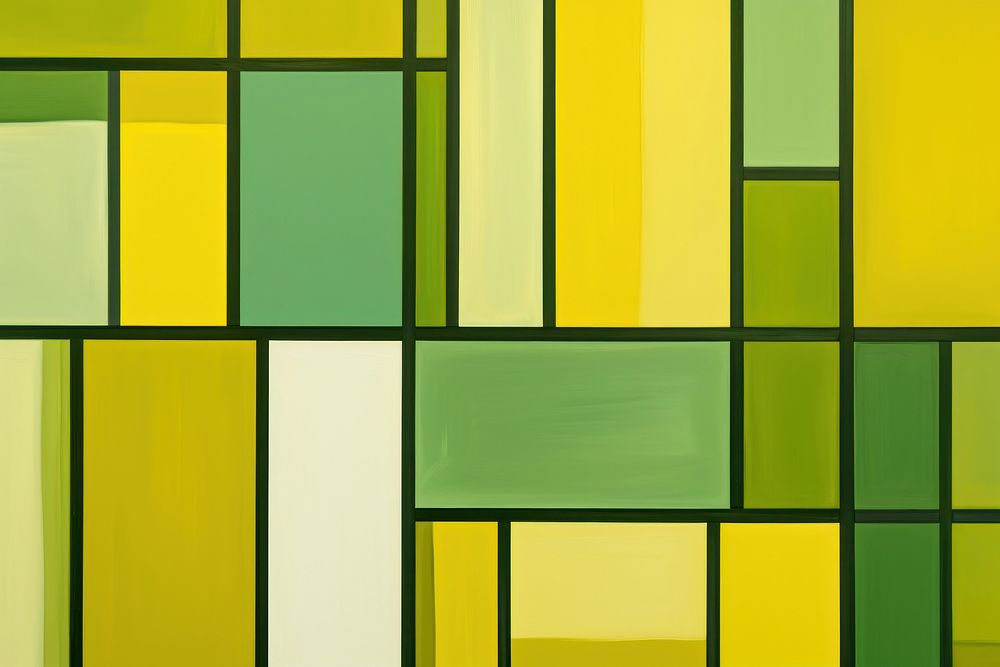  Green yellow geometric background Piet Mondrian. AI generated Image by rawpixel.