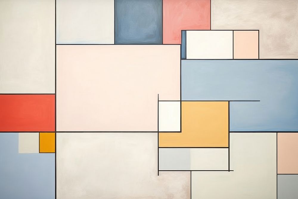  Geometric background pastel Piet Mondrian architecture. AI generated Image by rawpixel.