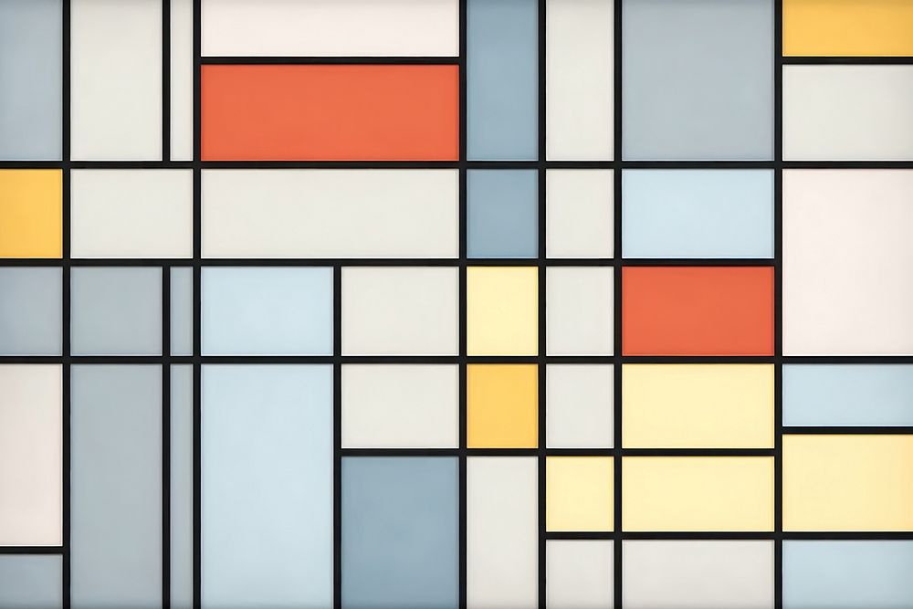  Geometric background pastel Piet Mondrian architecture. AI generated Image by rawpixel.