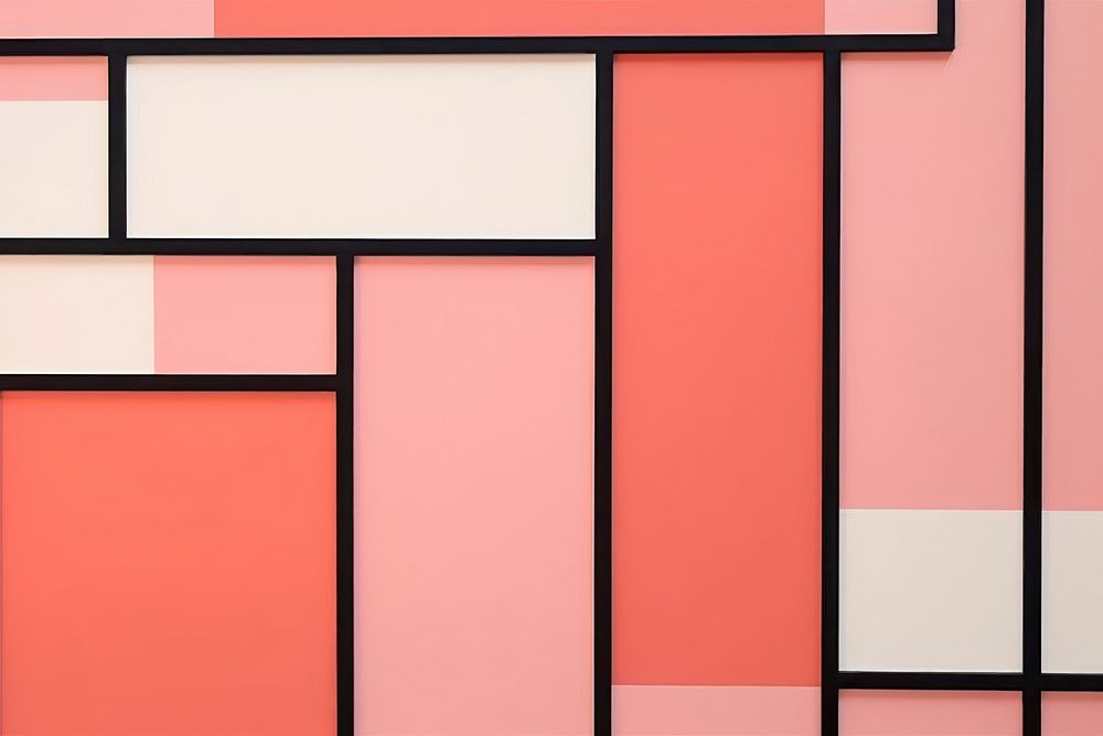 Geometric background salmon pink Piet Mondrian architecture. AI generated Image by rawpixel.