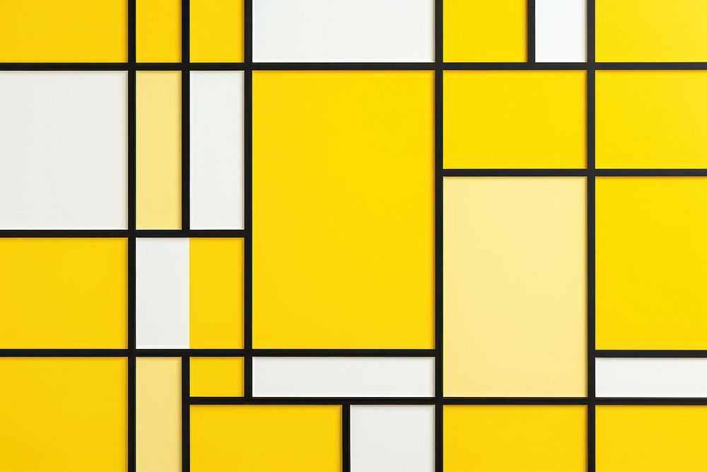  Yellow geometric background Piet Mondrian architecture. AI generated Image by rawpixel.