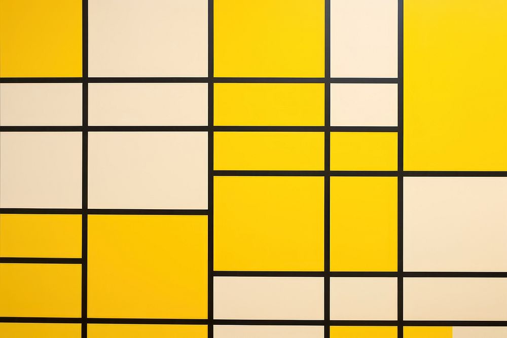  Yellow geometric background Piet Mondrian backgrounds. AI generated Image by rawpixel.