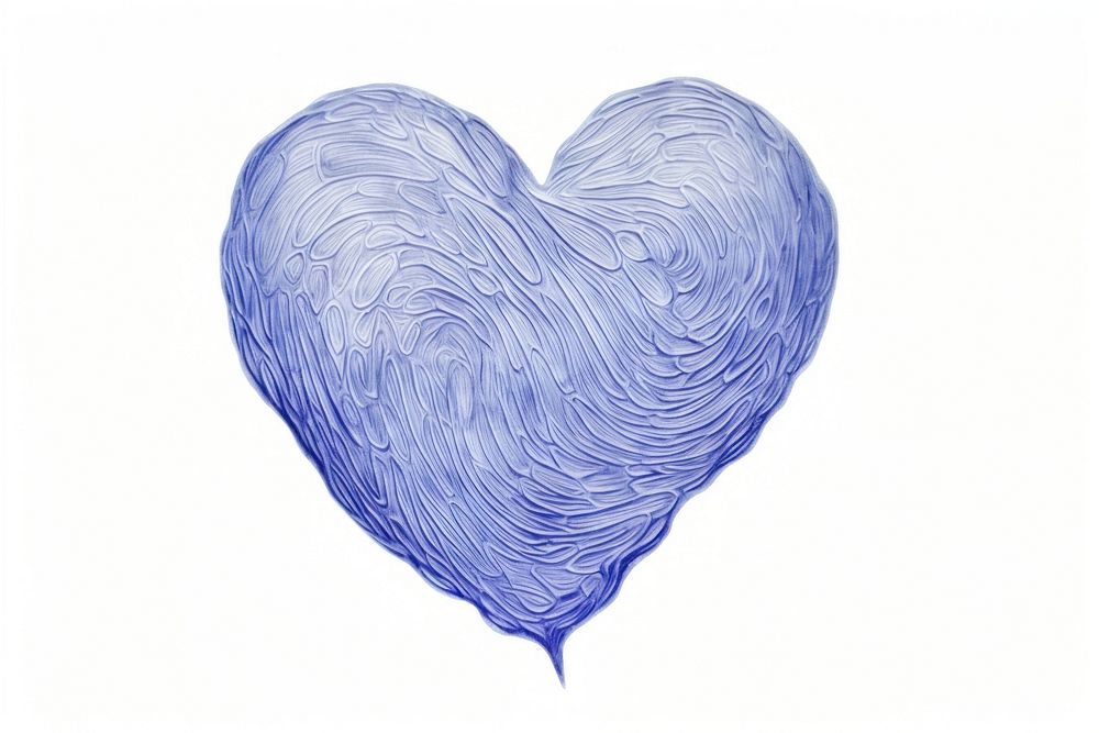 Drawing heart icon sketch blue creativity.