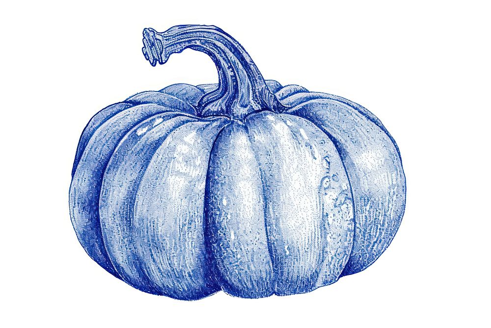 Drawing pumpkin vegetable sketch plant.