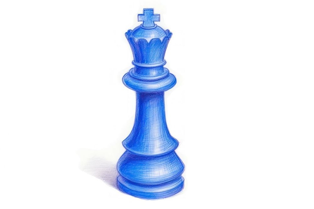 Drawing king chess piece game blue creativity.