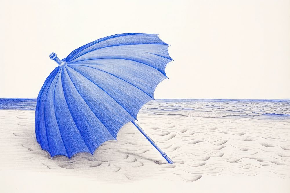 Drawing beach umbrella outdoors sketch Premium Photo Illustration
