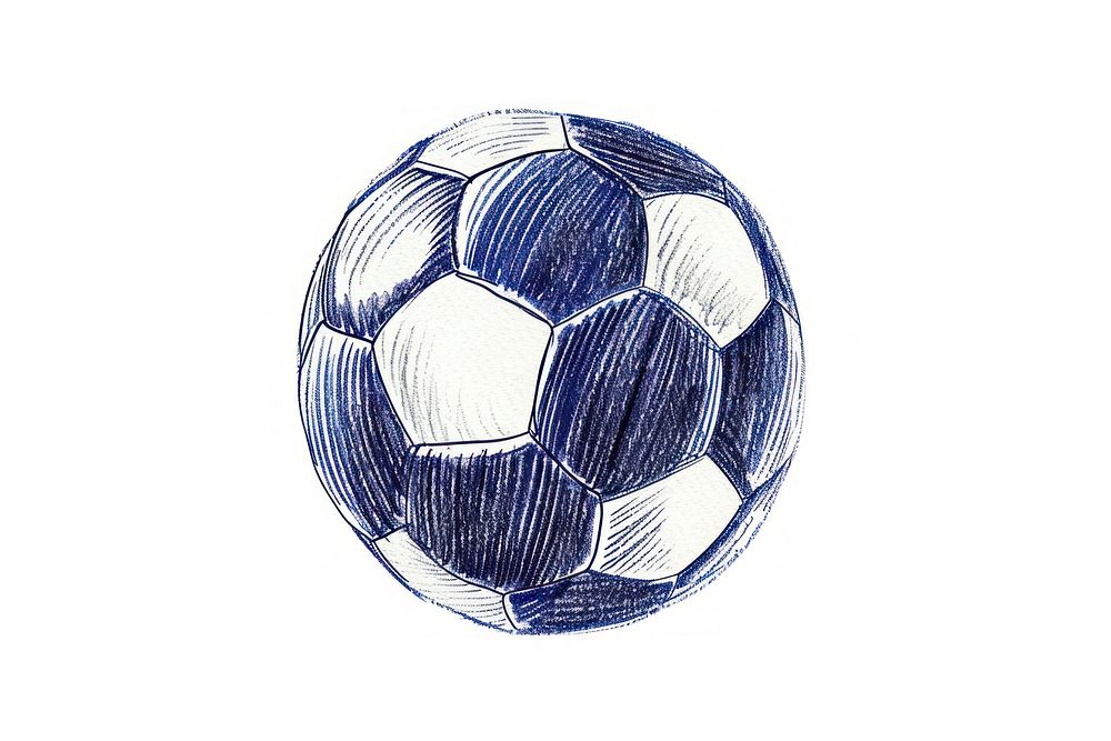 Drawing soccer ball football sports sketch.
