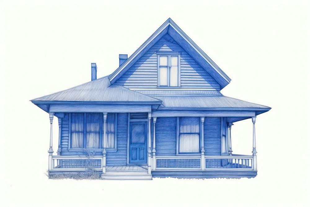 Drawing house architecture building sketch.