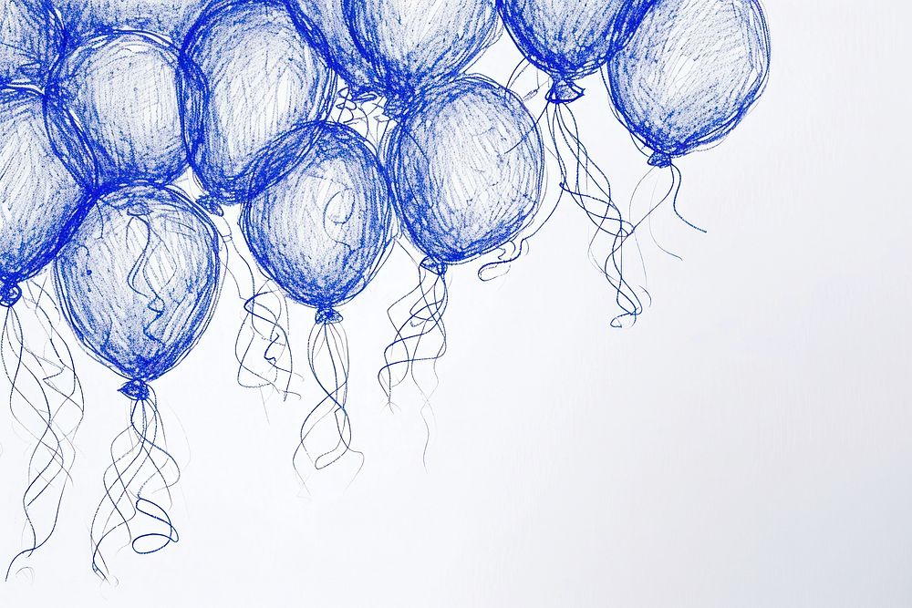 Vintage drawing balloons sketch blue backgrounds.
