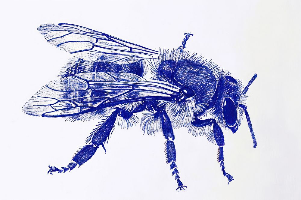 Drawing bee animal insect sketch.