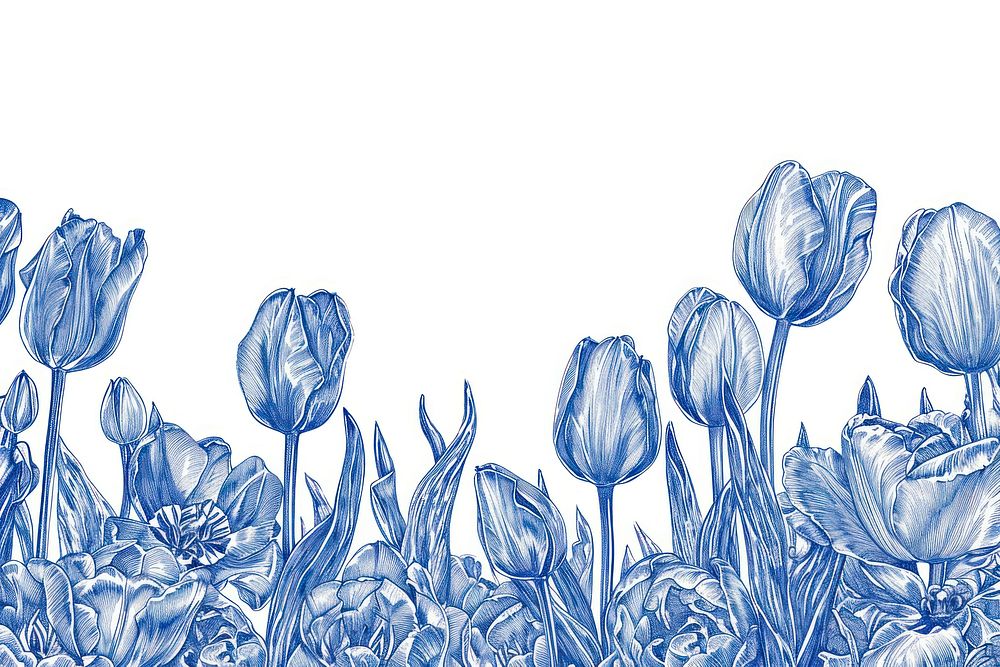 Vintage drawing tulip meadow sketch outdoors flower.