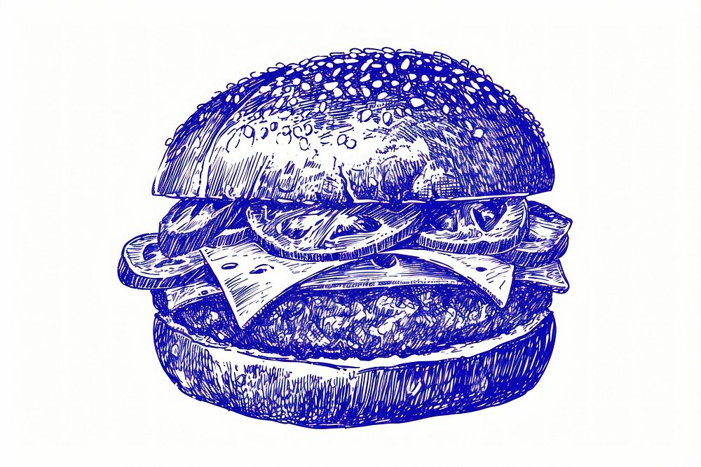 Drawing burger sketch food illustrated.