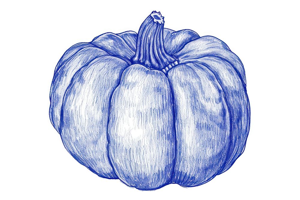 Drawing pumpkin vegetable sketch plant.