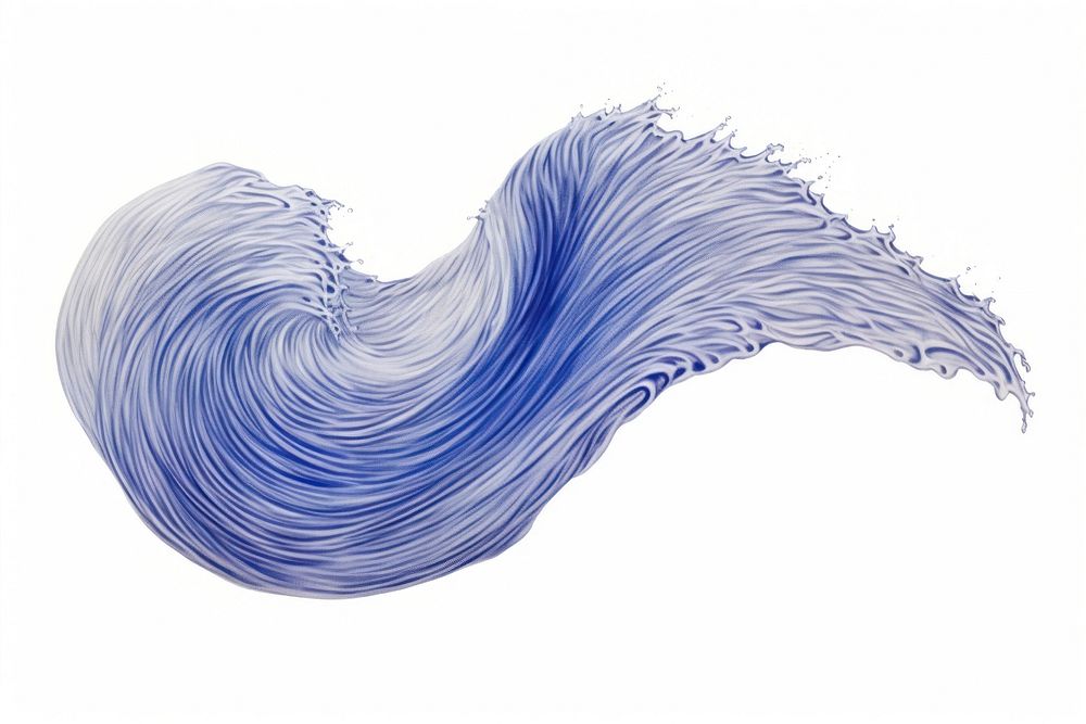 Drawing wave sketch blue illustrated.