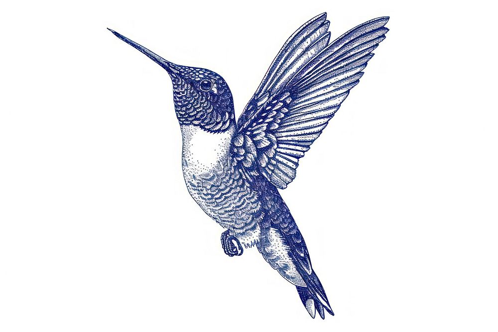 Drawing humming bird hummingbird animal sketch.